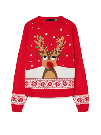 VERO MODA | Pullover VMFROSTYDEER | rot